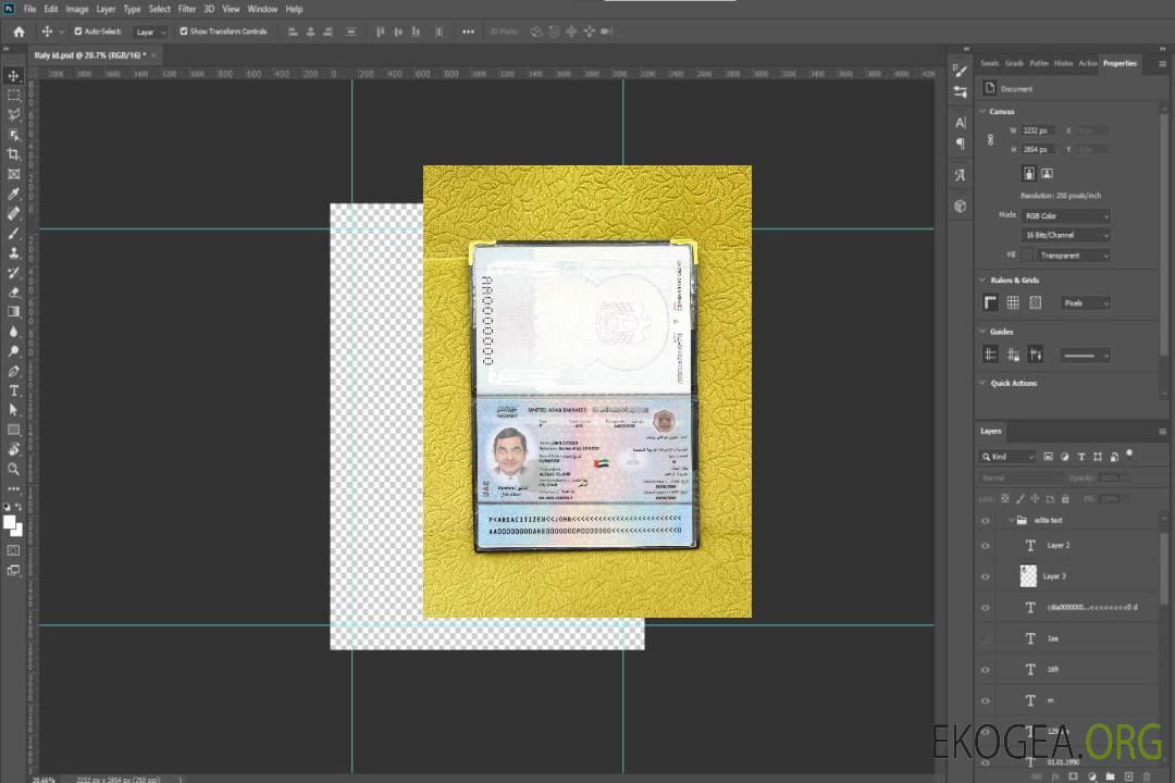 Photolook du passeport des Émirats arabes unis 2022 à aujourd'hui template Photolook du passeport des Émirats arabes unis 2022 à aujourd'hui template